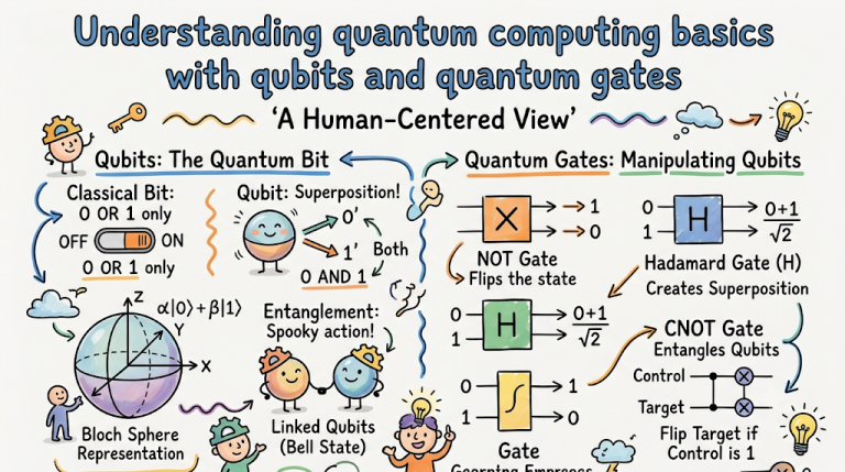 Quantum Computing Basic Principles Understanding quantum computing basics with qubits and quantum gates ...